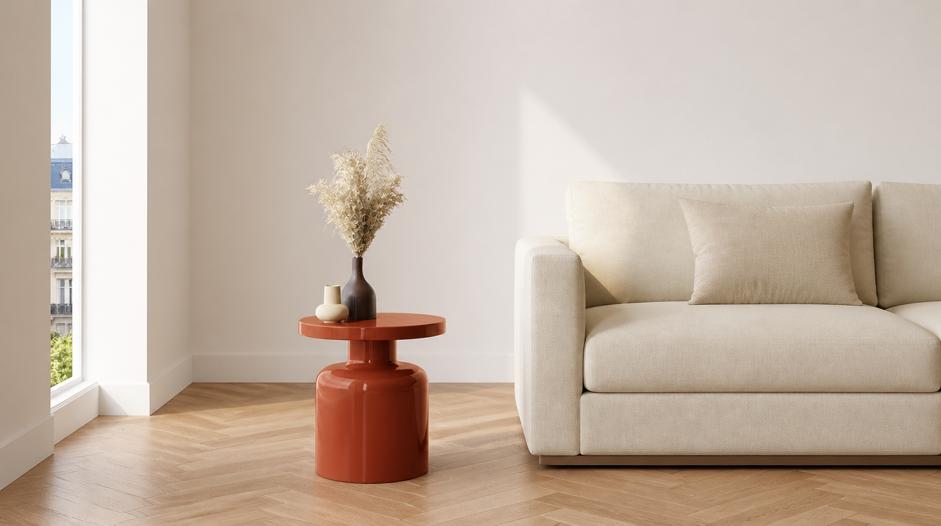 Bout de canapé bas minimaliste – table d'appoint basse pour salon contemporain