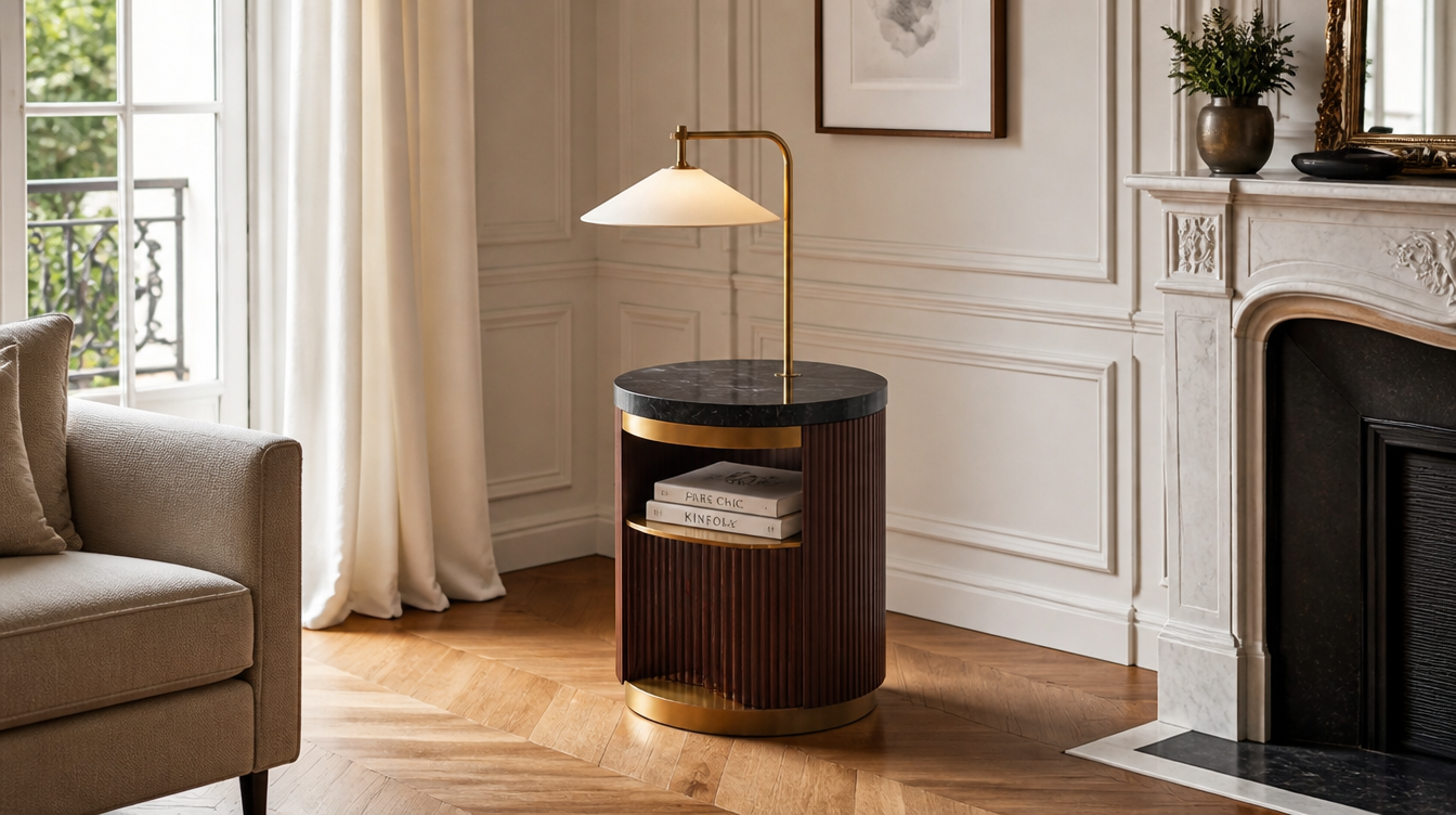Bout de canapé avec lampe intégrée – table d'appoint lumineuse pour salon cosy