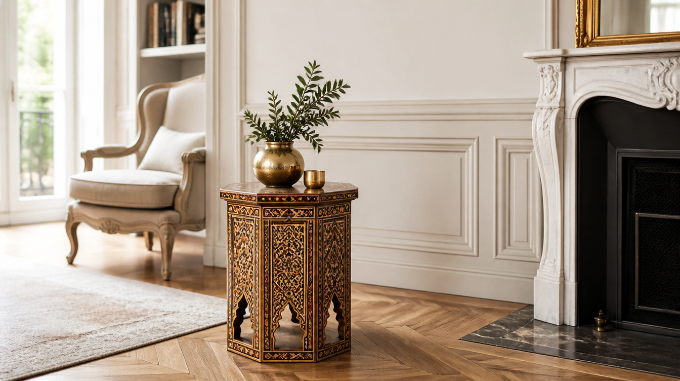 Bout de canapé oriental marocain – table d'appoint orientale pour salon exotique