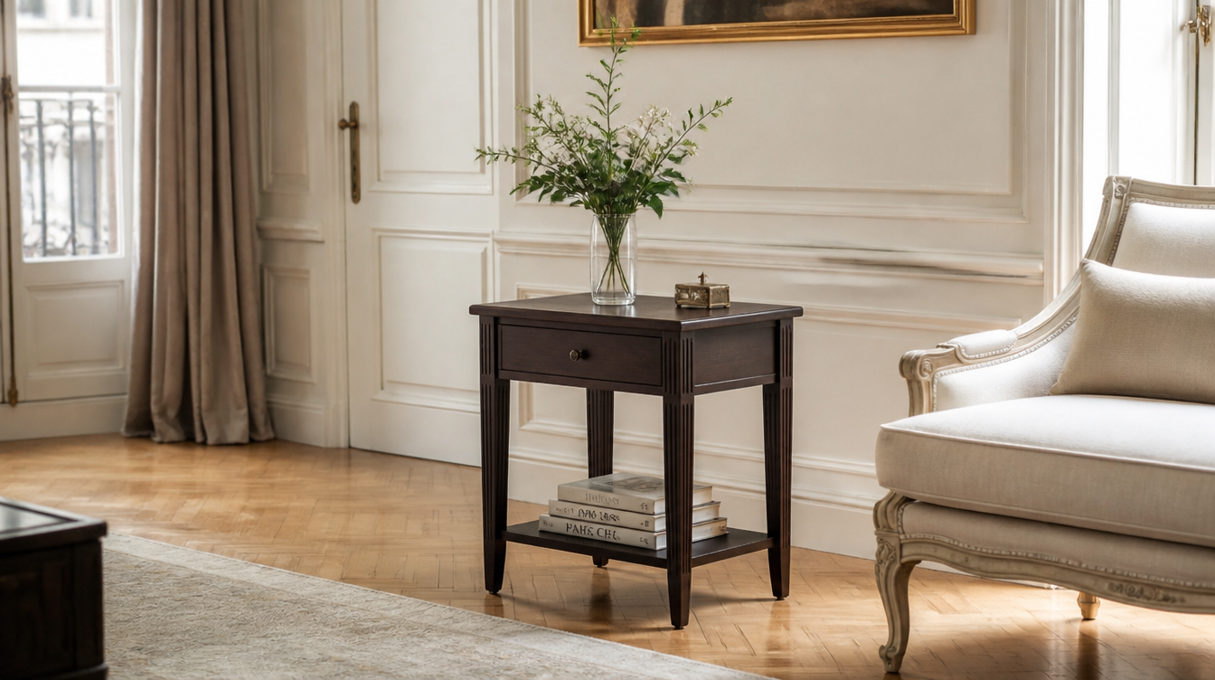 Bout de canapé 60 cm spacieux – table d'appoint large pour canapé confortable