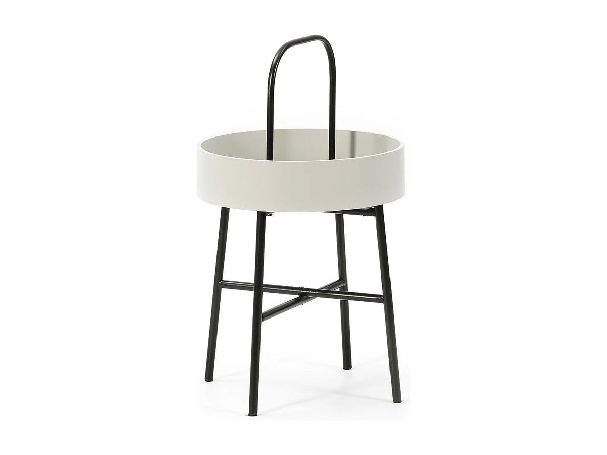 Bout de canapé scandinave gris pieds noir mat – KASBI