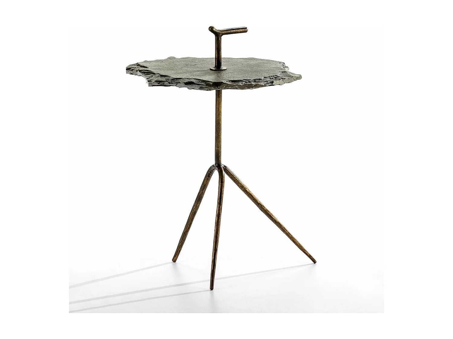 Bout de canapé sculptural en métal bronze – AURELIO