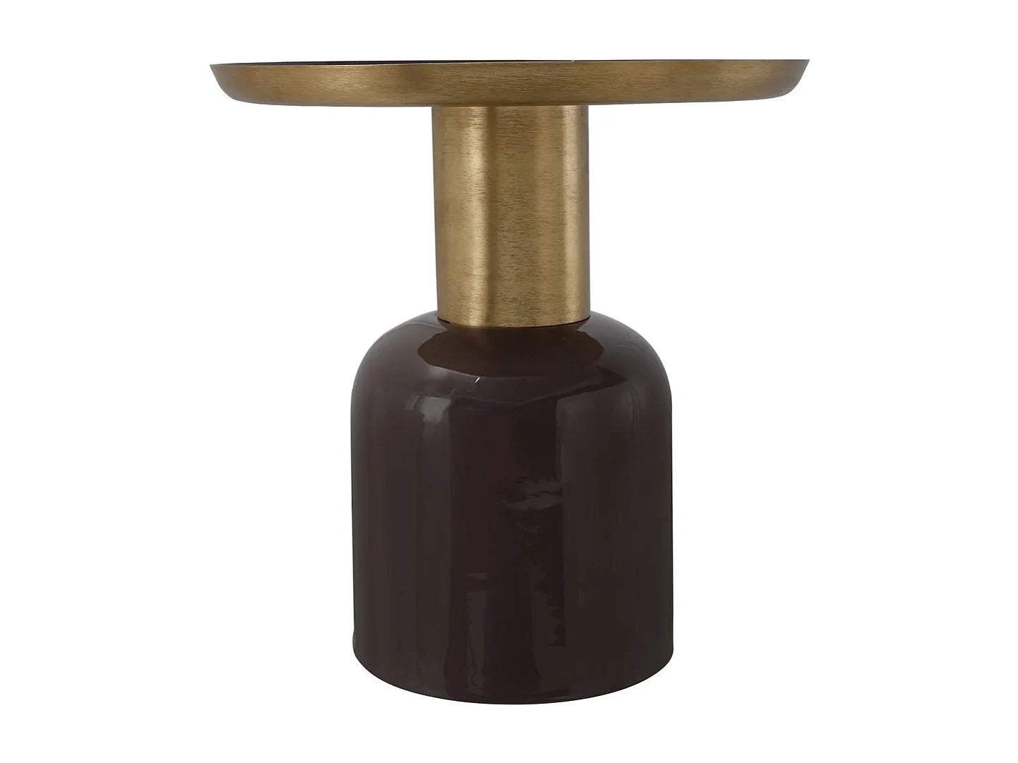 Bout de canapé rond Art déco en métal marron – GATSBI