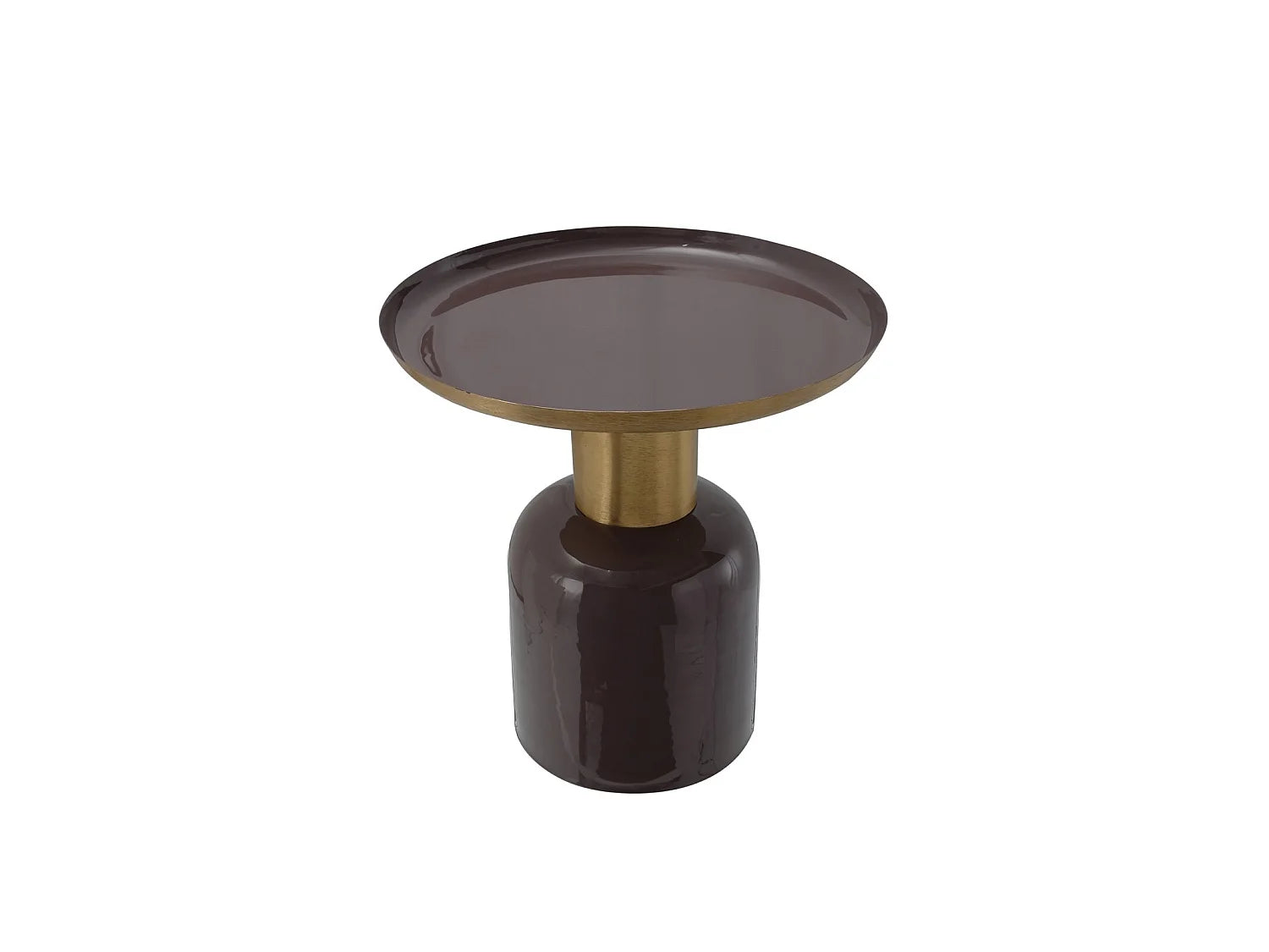 Bout de canapé rond Art déco en métal marron – GATSBI