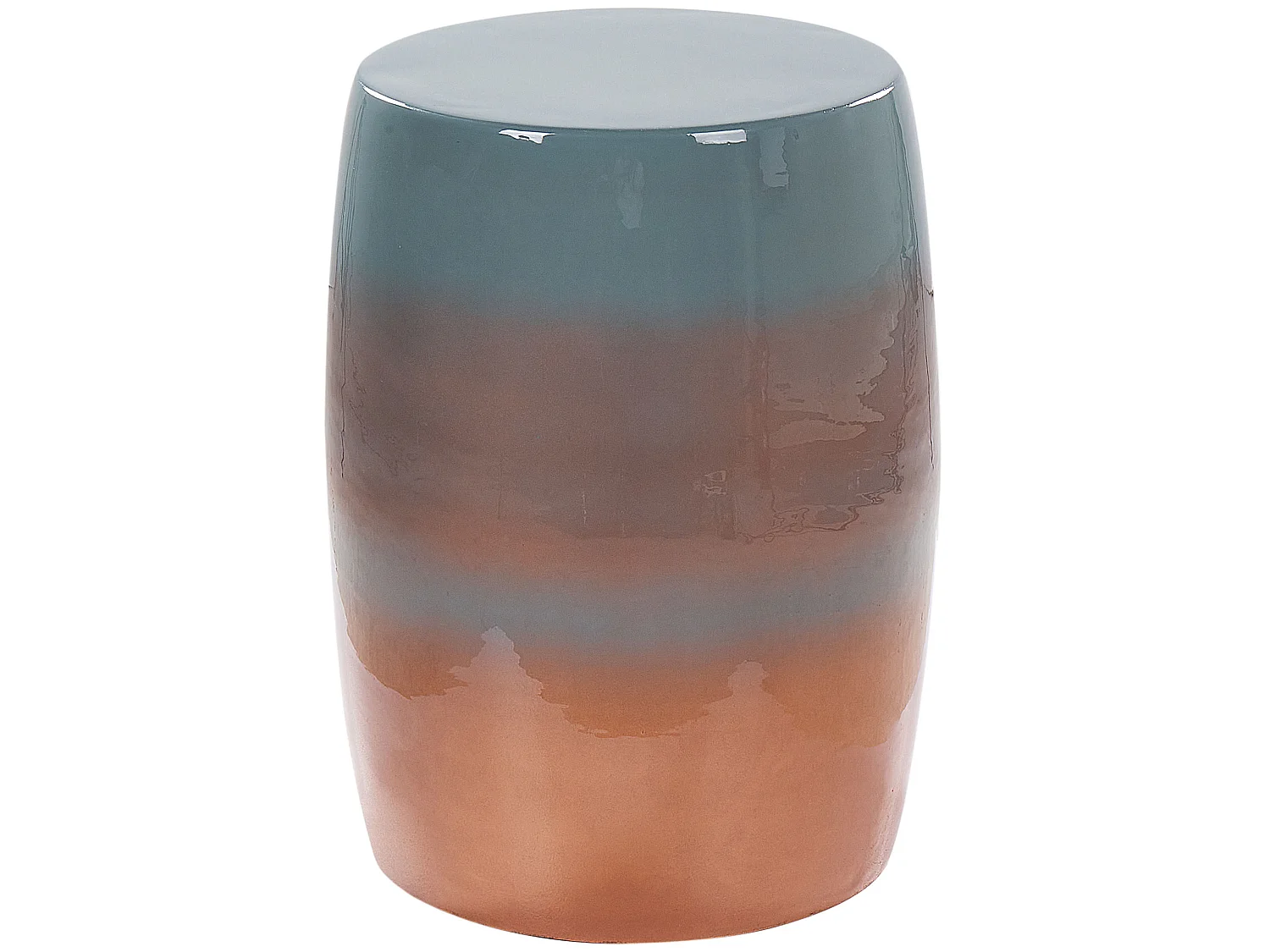 Bout de canapé rond en métal bleu brillant – AZALEA
