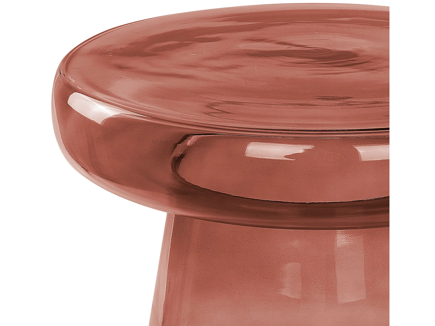 Bout de canapé rond en verre rouge teinté – RUBIS