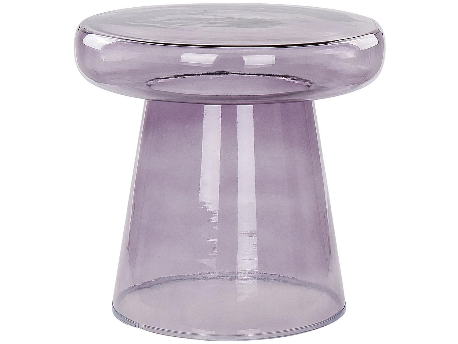 Bout de canapé rond en verre gris fumé – BRUME