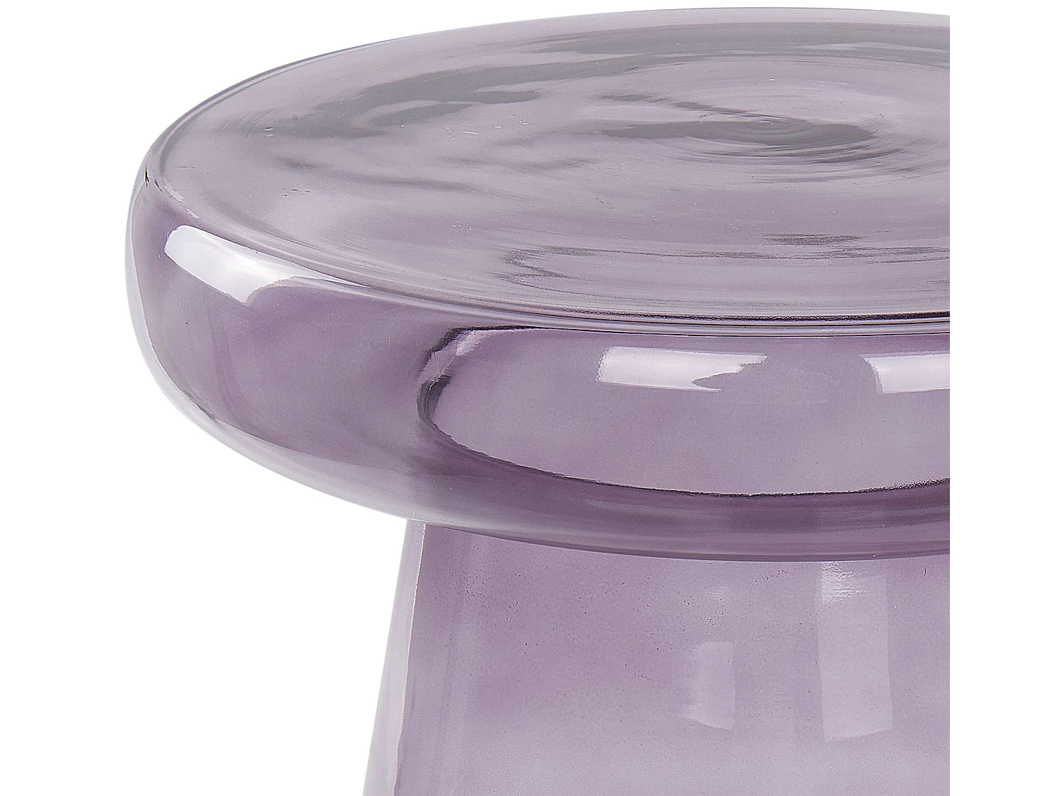 Bout de canapé rond en verre gris fumé – BRUME
