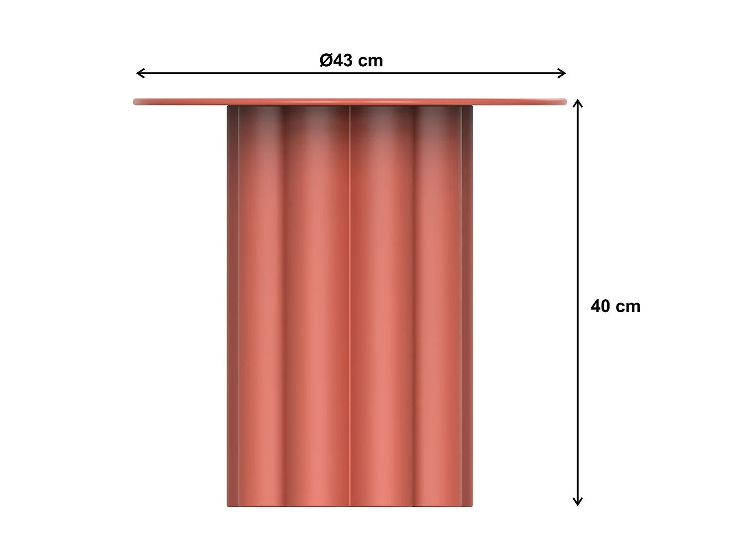 Bout de canapé en métal terracotta mat – ARGILE