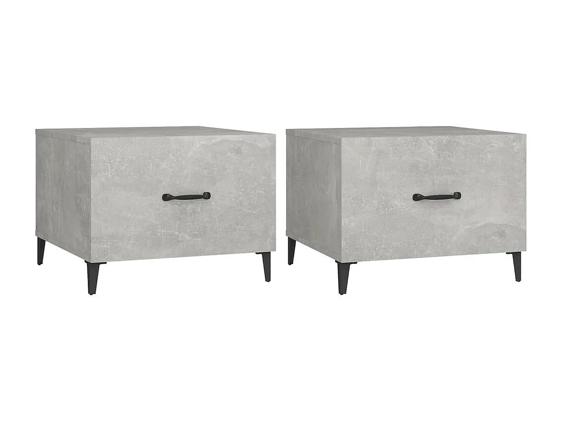 Bout de canapé métal gris béton lot de 2 – BETVRAN
