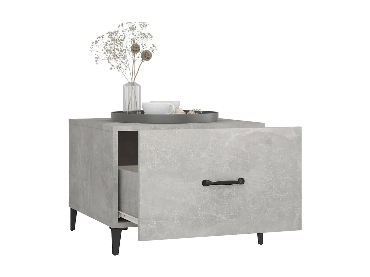 Bout de canapé métal gris béton lot de 2 – BETVRAN