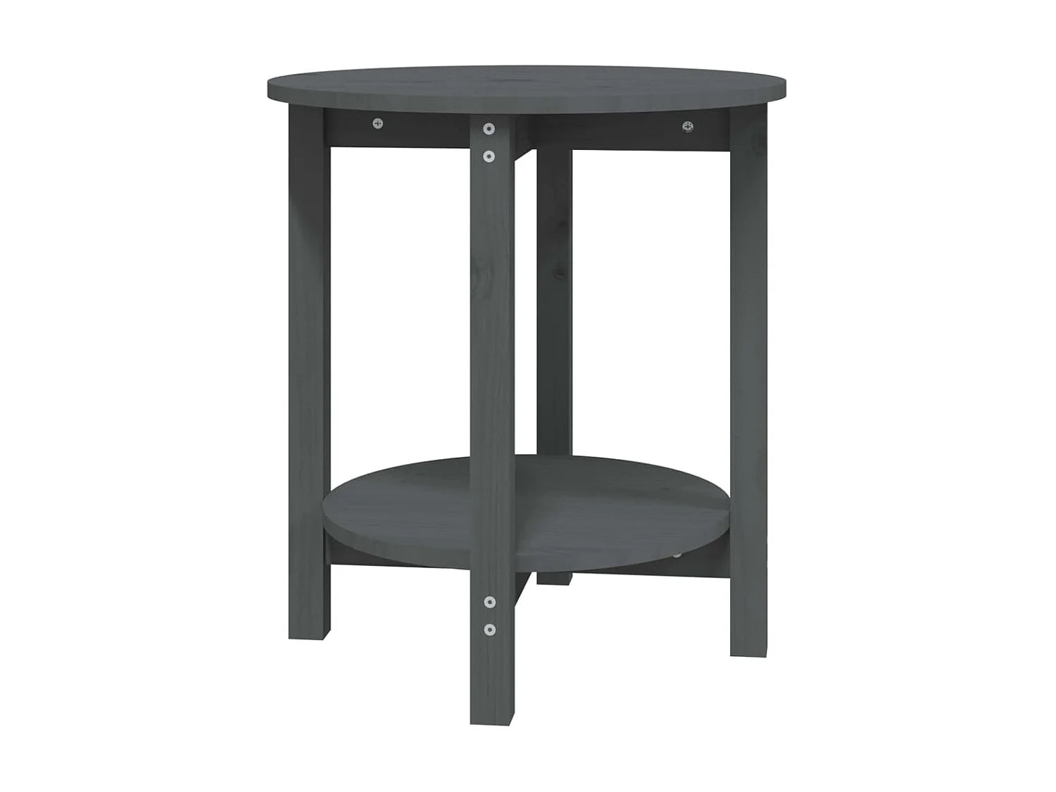 Bout de canapé rond en pin massif gris – PINNO