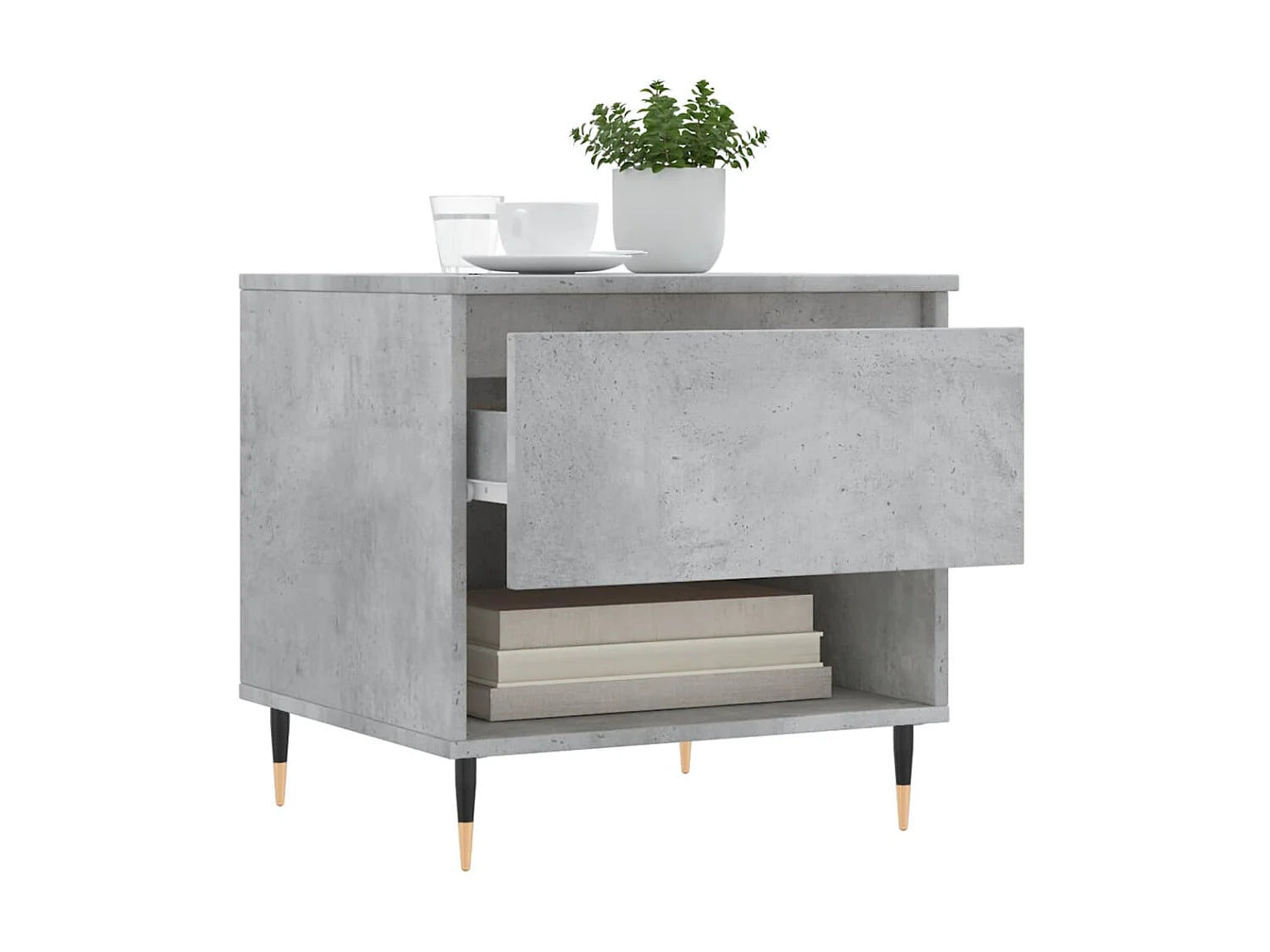 Lot de 2 bouts de canapé gris béton avec tiroir – CEMVA
