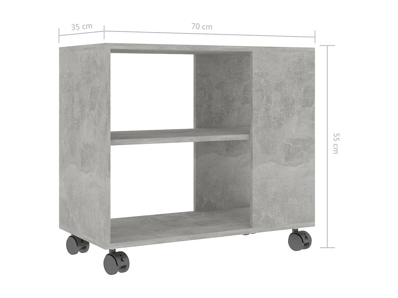 Bout de canapé gris béton à roulettes – BETONO