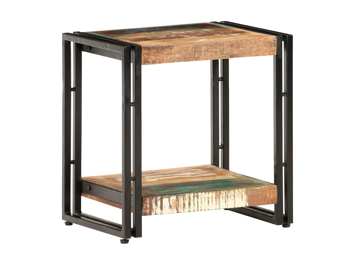 Bout de canapé bois de récupération avec étagère – VARGAS