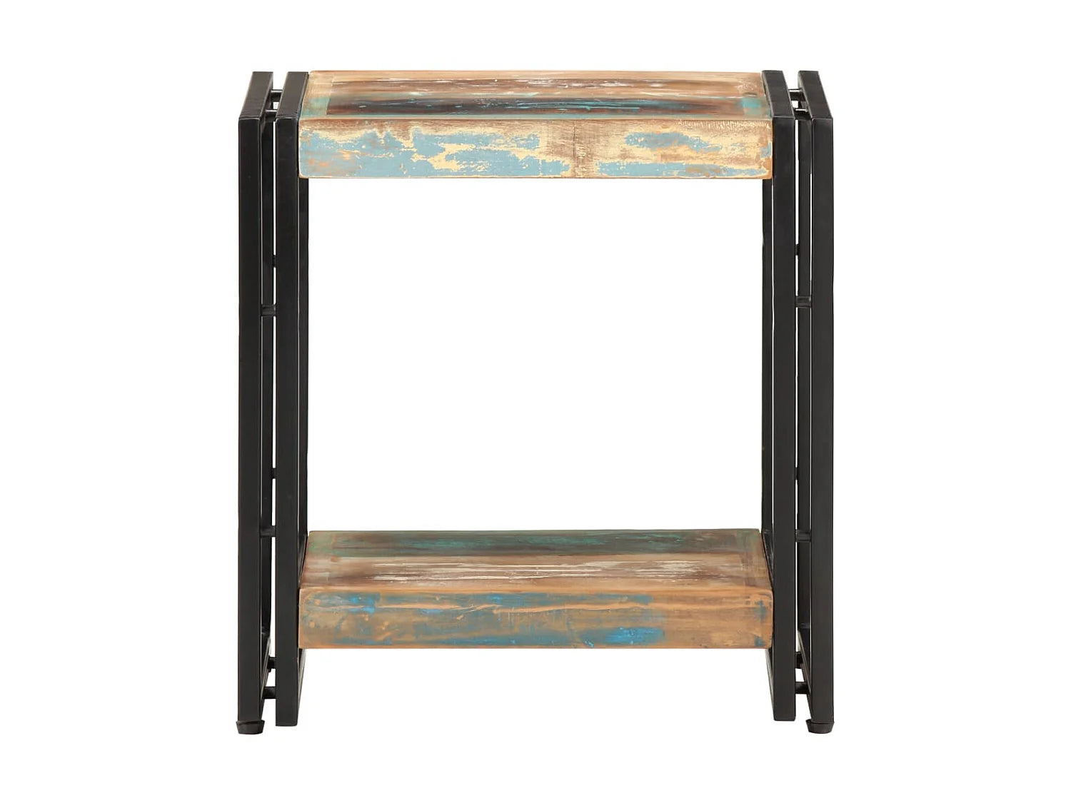 Bout de canapé bois de récupération avec étagère – VARGAS