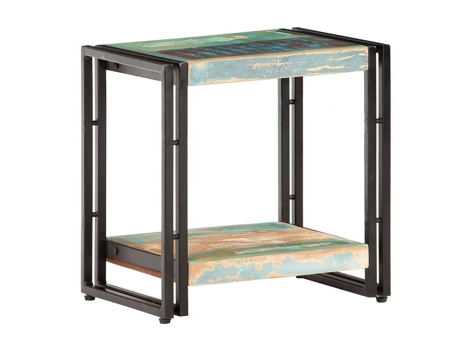 Bout de canapé bois de récupération avec étagère – VARGAS