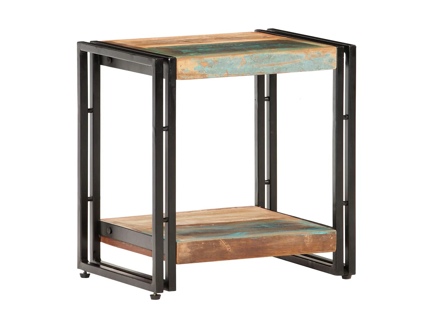 Bout de canapé bois de récupération avec étagère – VARGAS