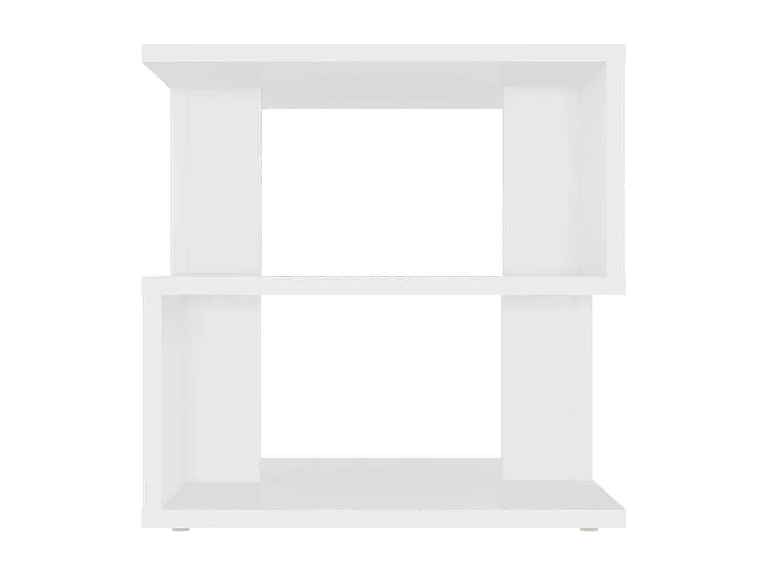 Bout de canapé cube blanc deux étagères – CUBINA