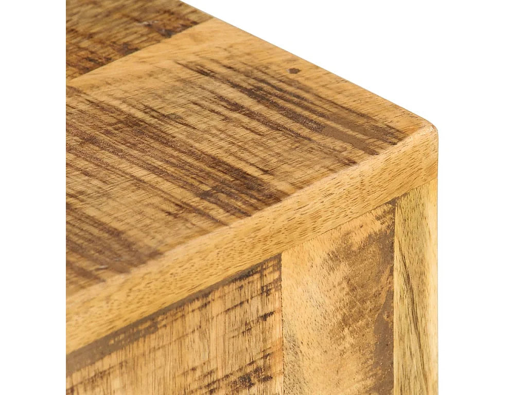 Bout de canapé manguier massif lot de 2 marron – DASTAN