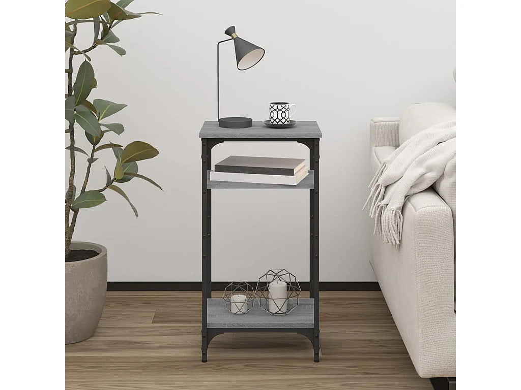 Bout de canapé en bois gris avec rangement – HALDEN