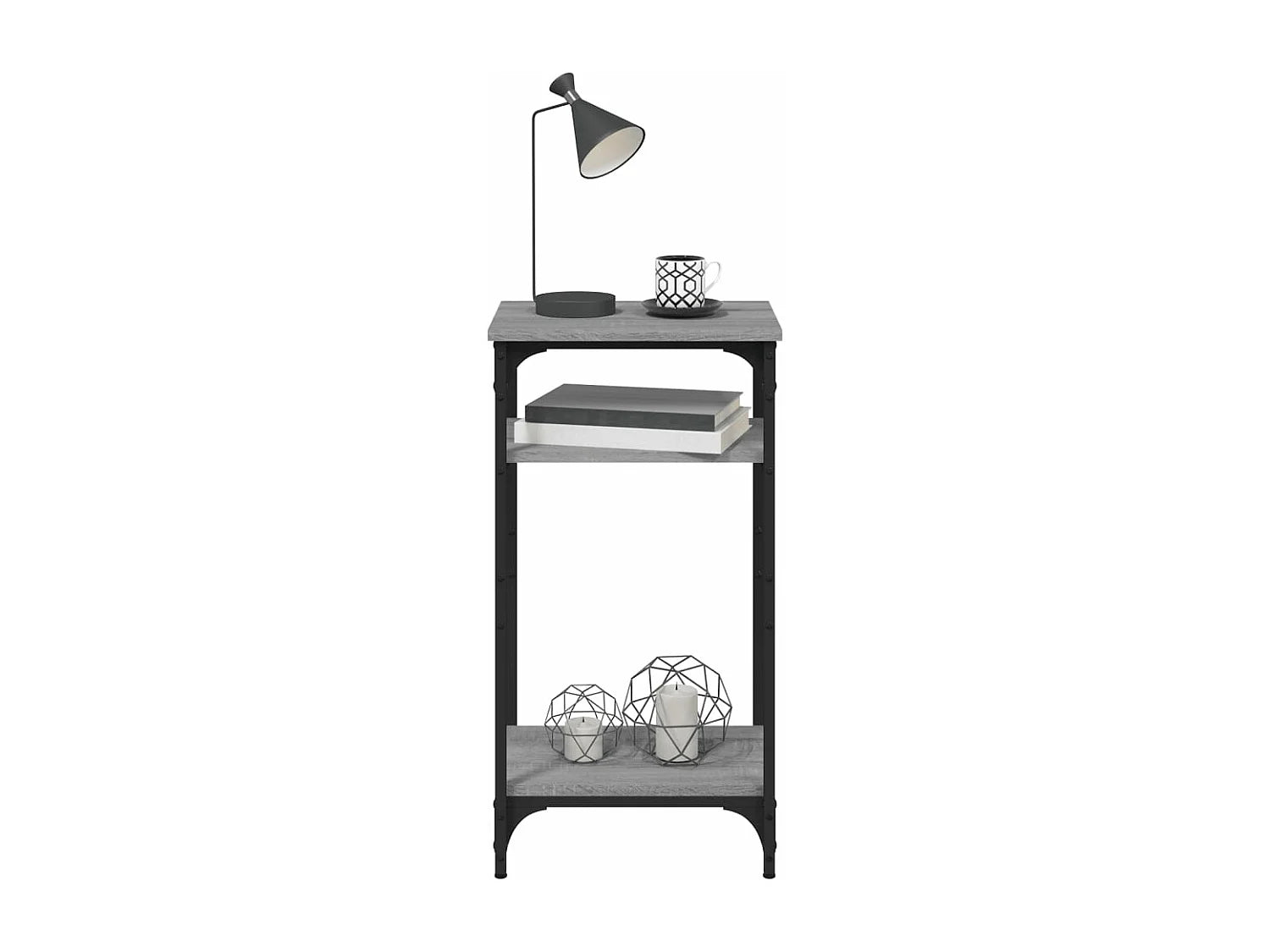 Bout de canapé en bois gris avec rangement – HALDEN