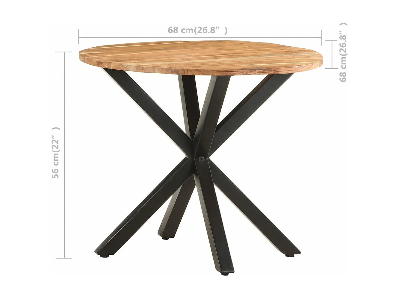 Bout de canapé carré en acacia massif marron – ACALI