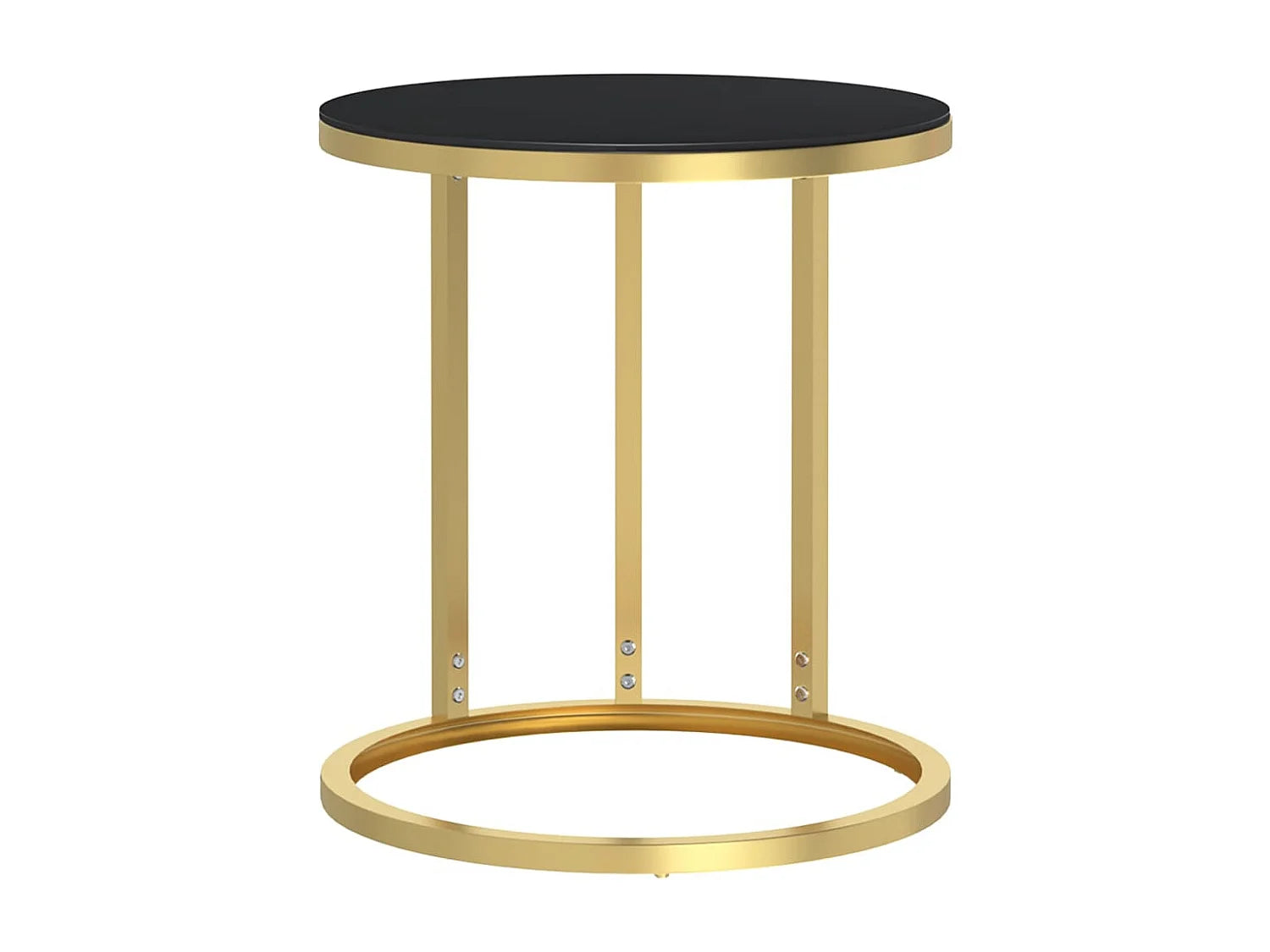 Bout de canapé verre trempé doré et noir – ONYX