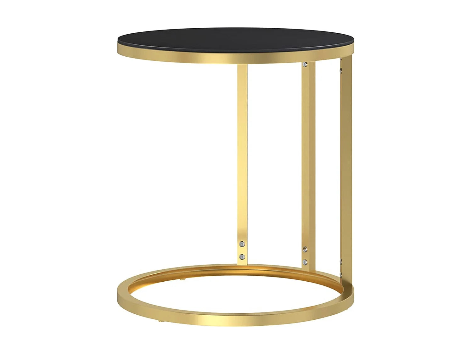 Bout de canapé verre trempé doré et noir – ONYX