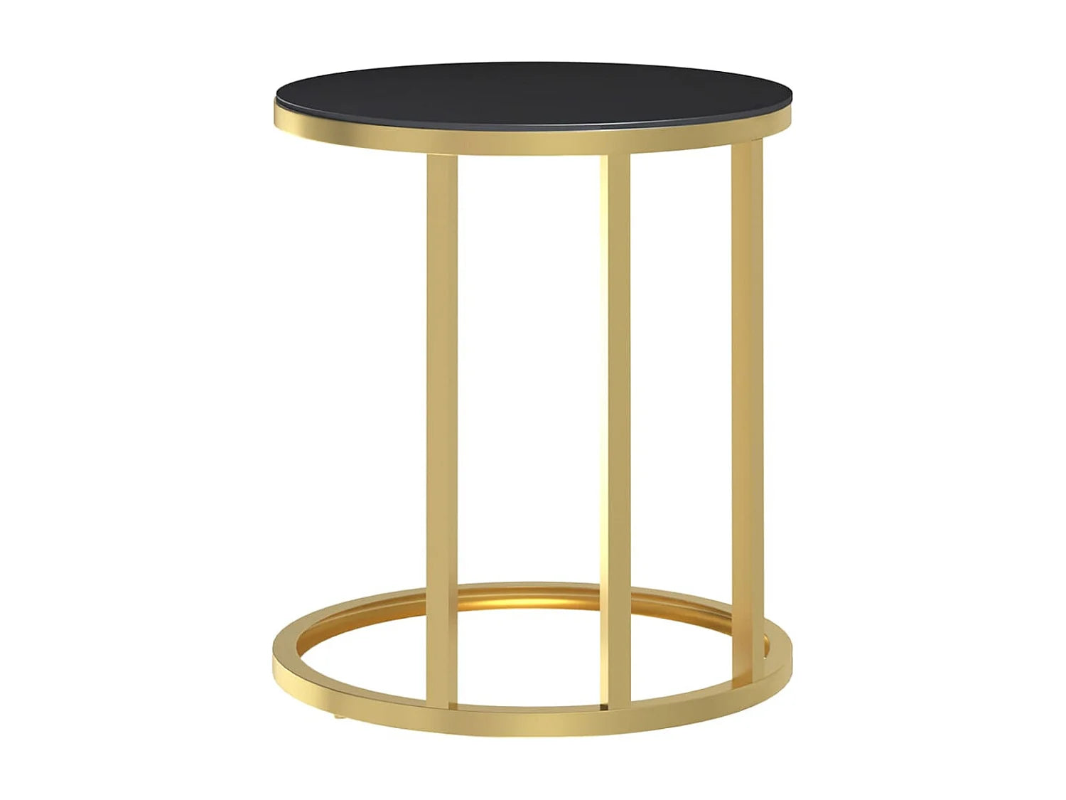 Bout de canapé verre trempé doré et noir – ONYX