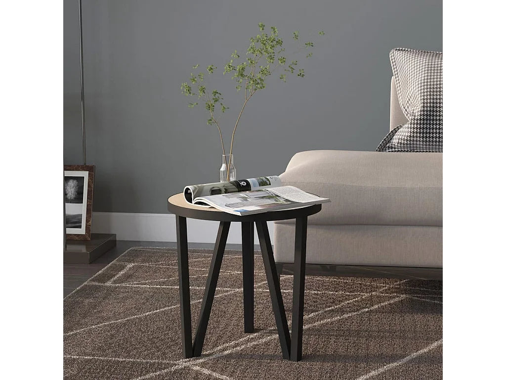 Bout de canapé rond en chêne sonoma industriel – BRASSEY
