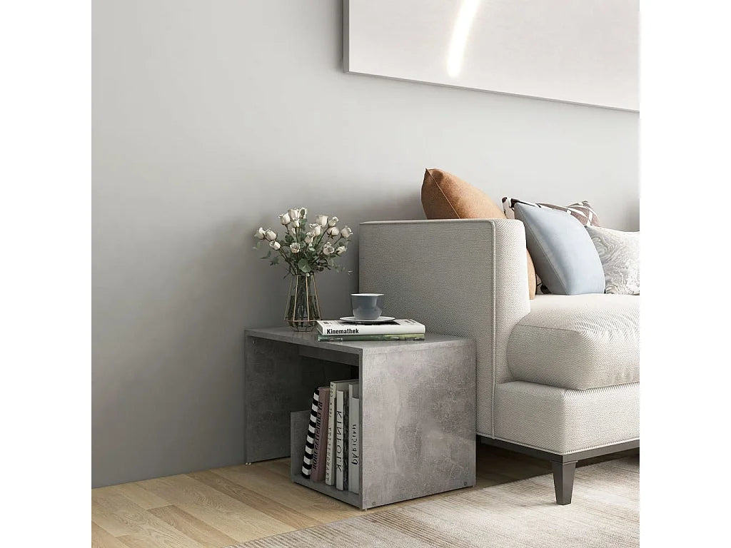 Bout de canapé rectangulaire effet béton gris – CALDERA