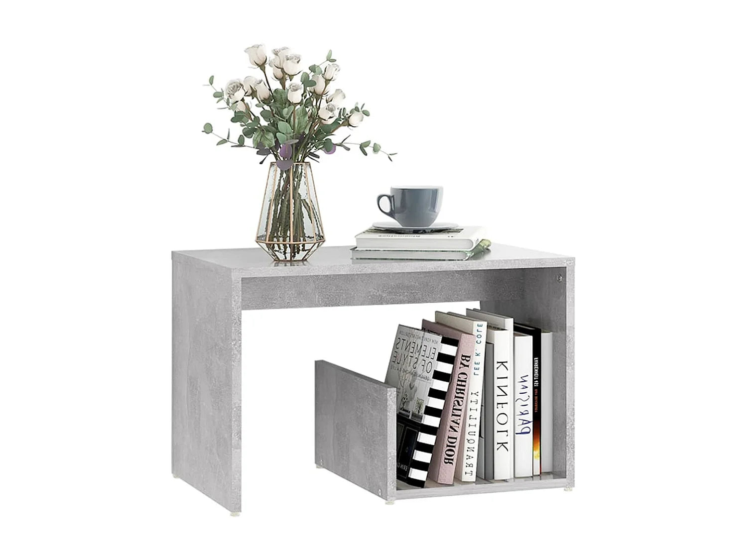 Bout de canapé rectangulaire effet béton gris – CALDERA