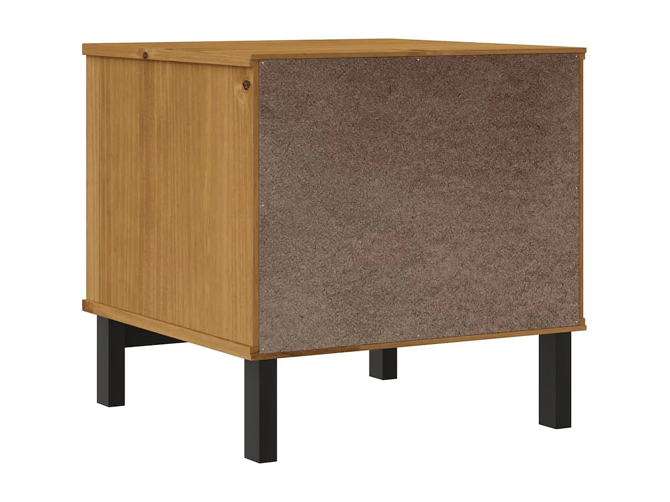 Bout de canapé cube en pin massif marron – FLAMY