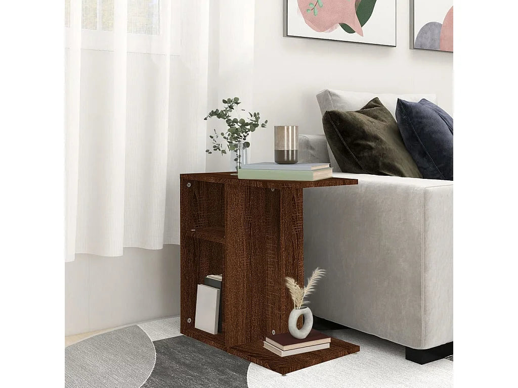 Bout de canapé en chêne marron format compact – QUERCUS