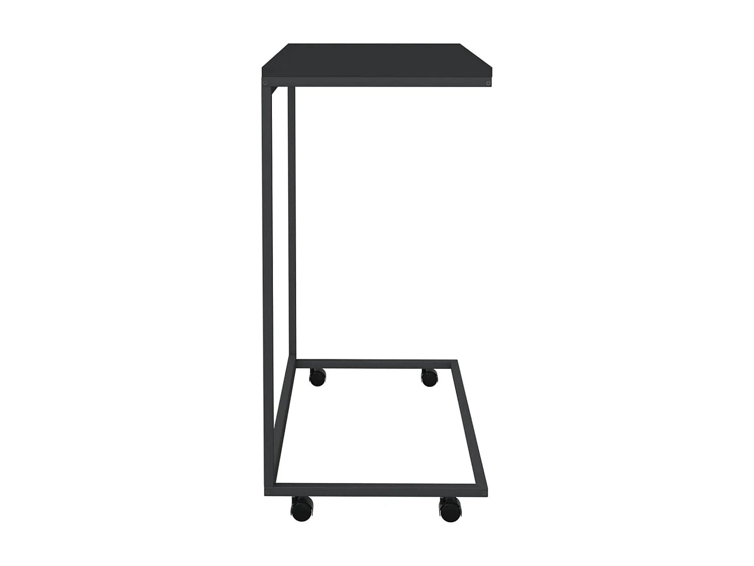 Bout de canapé en C noir sur roulettes – NORVA