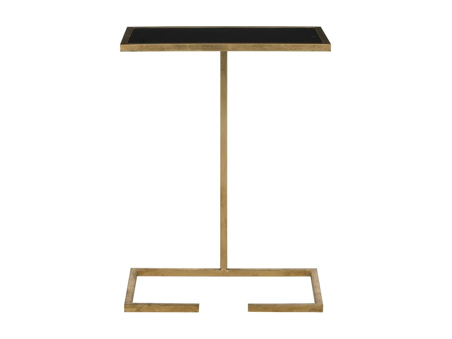 Bout de canapé géométrique verre noir et or – VESPER