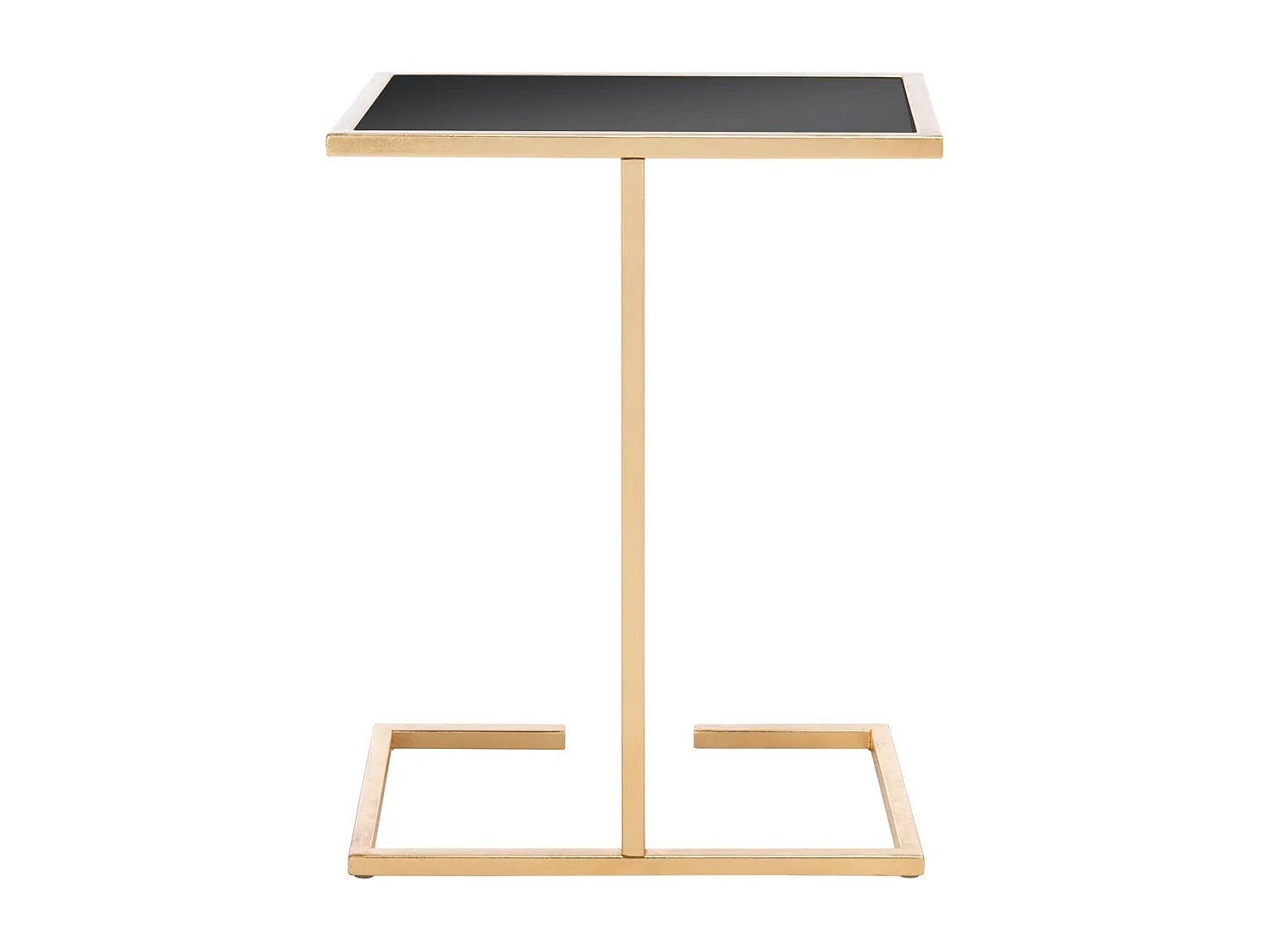 Bout de canapé géométrique verre noir et or – VESPER