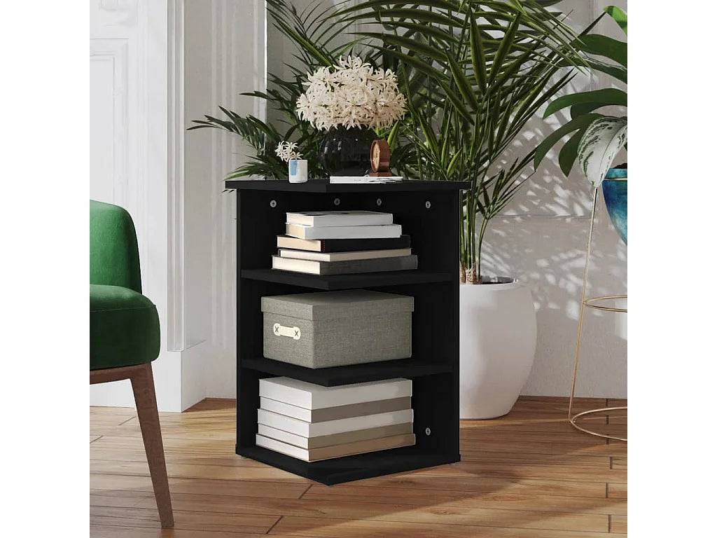 Bout de canapé colonne en bois noir – NOCTA