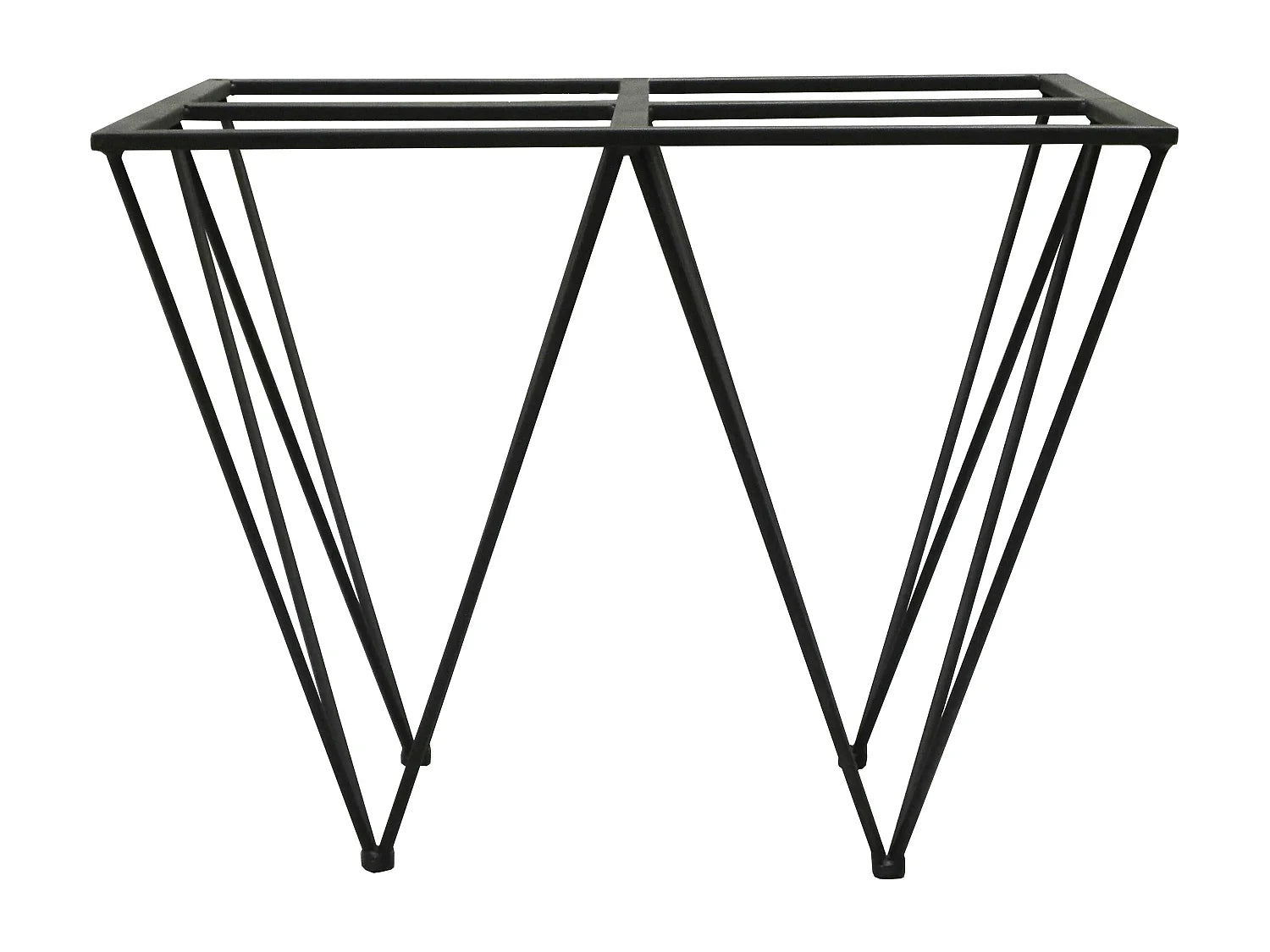 Bout de canapé carré en verre et métal noir – LUMEN