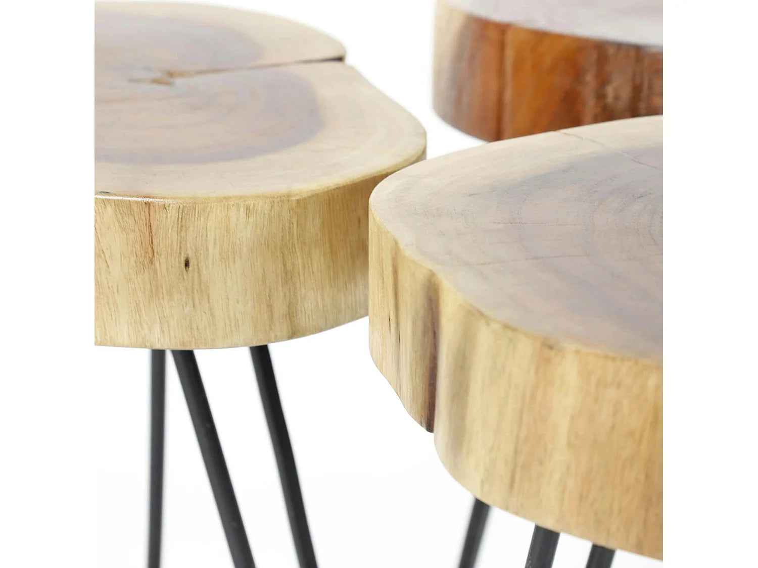 Bout de canapé tronc en acacia massif beige – SOUCHE
