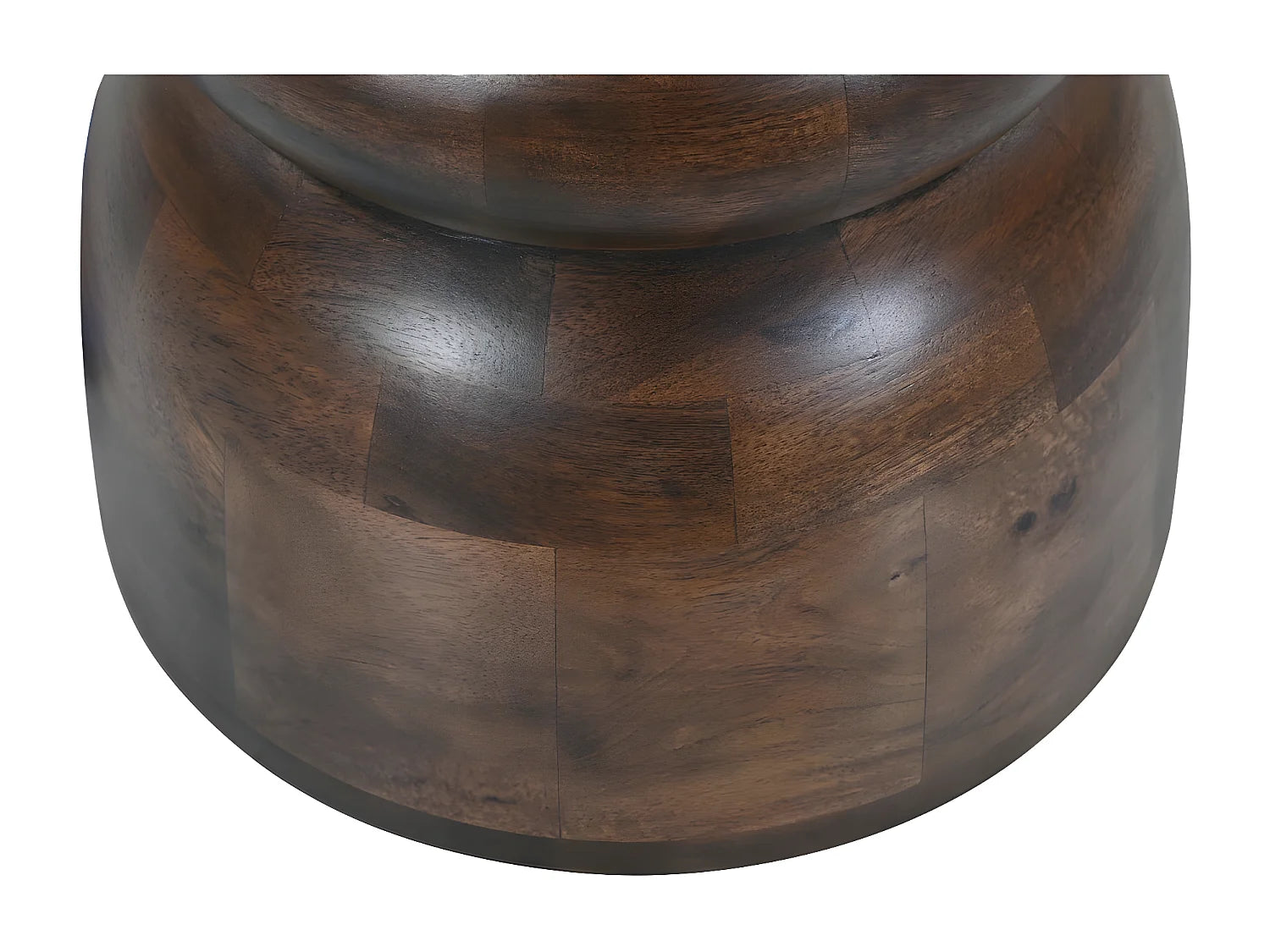 Bout de canapé rond en bois massif foncé – SUMATRA