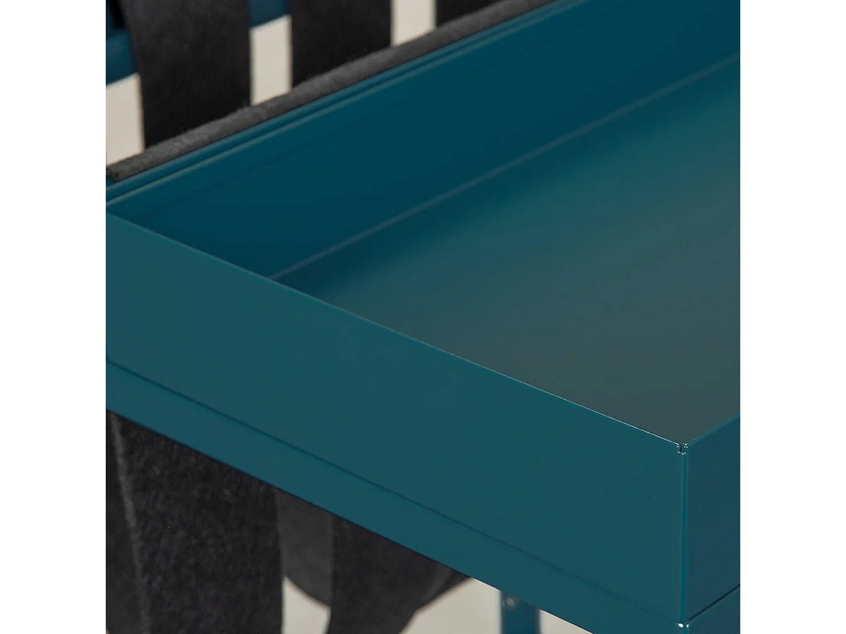 Bout de canapé en métal bleu turquoise – AQUATO