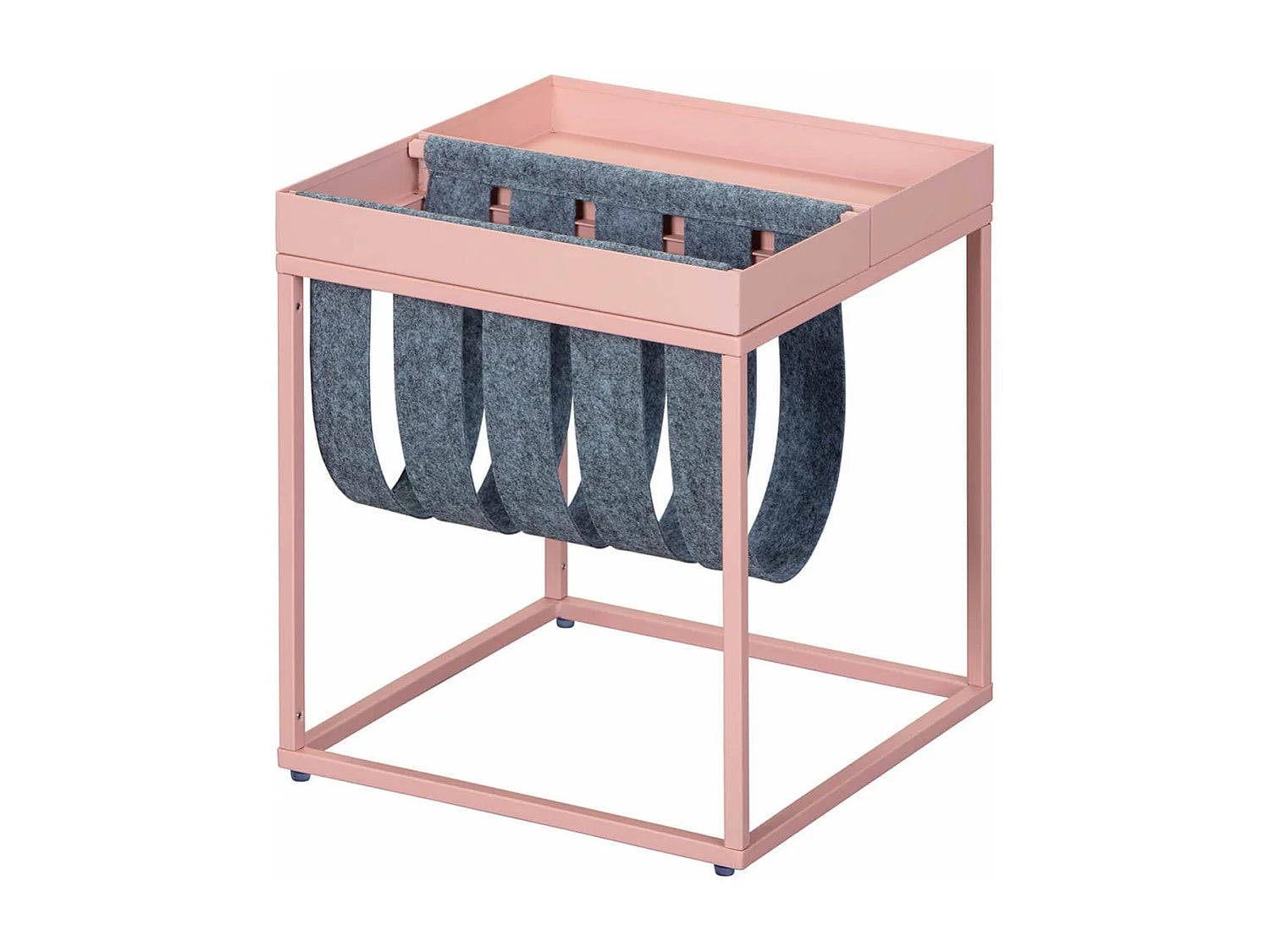 Bout de canapé en métal rose porte-brochure – ROSALIE