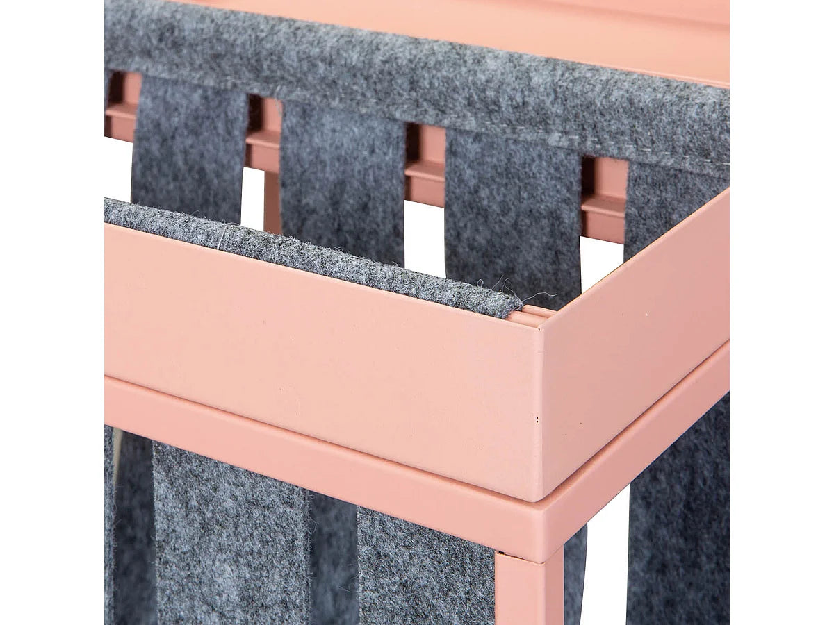 Bout de canapé en métal rose porte-brochure – ROSALIE