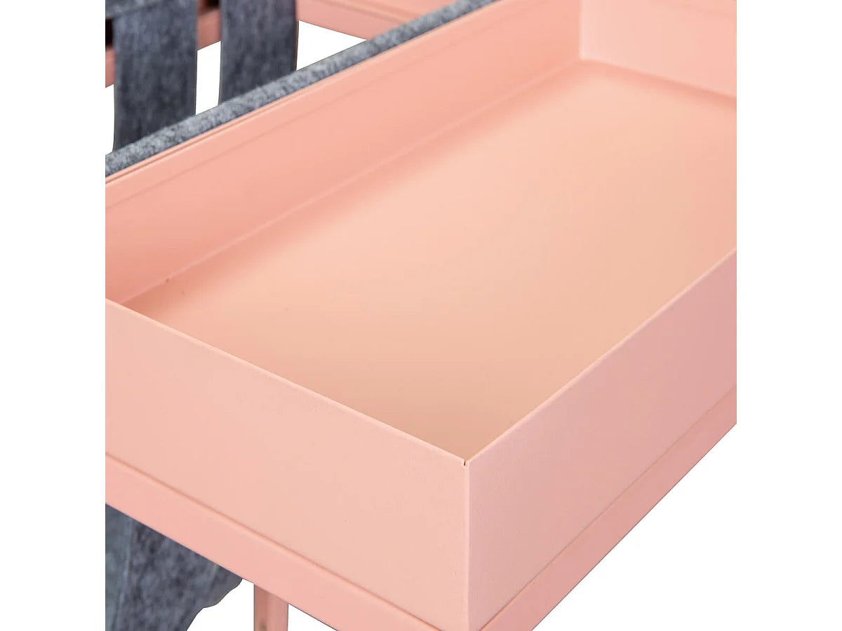Bout de canapé en métal rose porte-brochure – ROSALIE