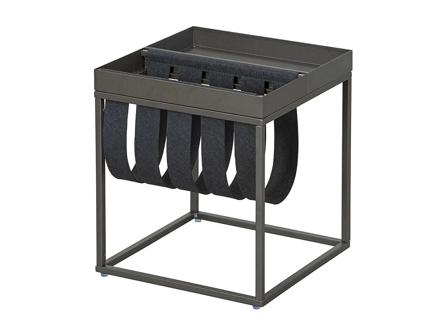 Bout de canapé en métal gris porte-brochure – SILAX