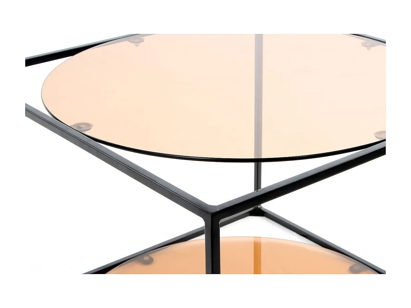 Bout de canapé cube 2 niveaux terracotta et noir – TERRACO