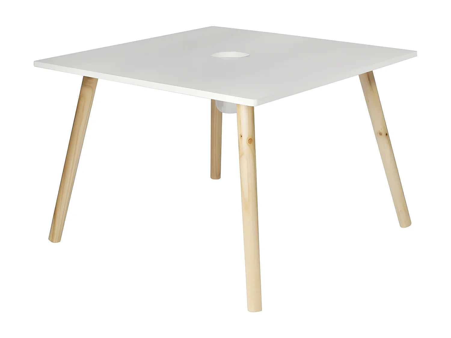 Bout de canapé carré en pin blanc scandinave – NORDIK