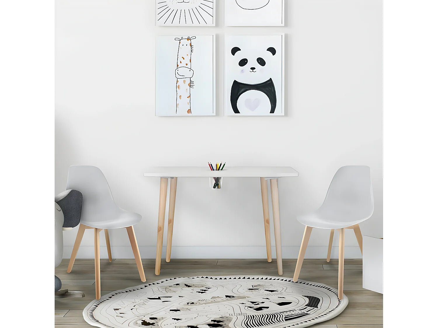 Bout de canapé carré en pin blanc scandinave – NORDIK